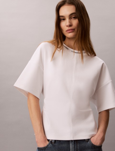 Женские футболки Calvin Klein Logo Jacquard Boxy T-Shirt