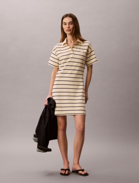 Женские платья Calvin Klein Striped Pique Polo Mini Dress