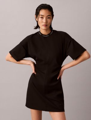 Женские платья Calvin Klein Logo Rib Interlock T-Shirt Dress — фото 2