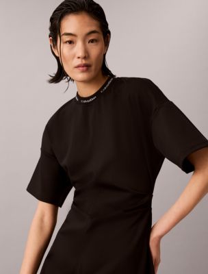 Женские платья Calvin Klein Logo Rib Interlock T-Shirt Dress — фото 5