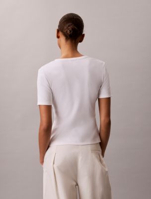 Женские топы Calvin Klein Contour Rib Slim Button-Down Top — фото 3