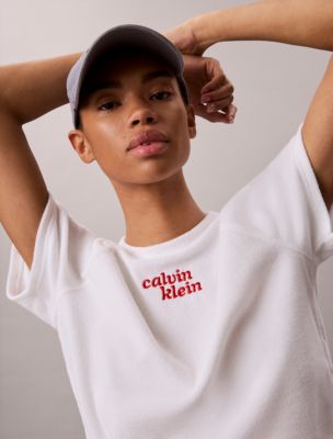 Женские полотенца Calvin Klein Terry 1989 Logo Cropped Sweatshirt — фото 2