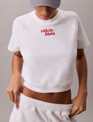 Женские полотенца Calvin Klein Terry 1989 Logo Cropped Sweatshirt — фото 5