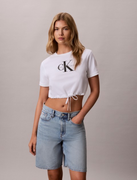 Женские футболки Calvin Klein Monologo Cropped T-Shirt