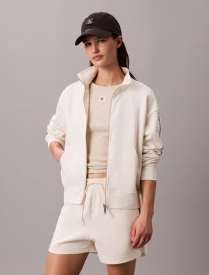 Logo Tape Full Zip Sweatshirt, Tofu