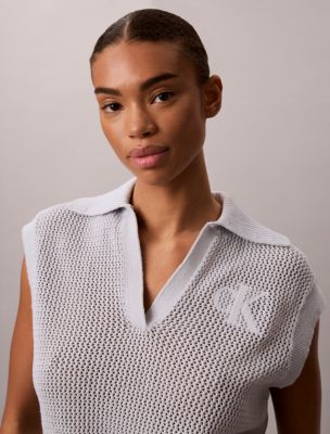 Женские топы Calvin Klein Monogram Crochet Cropped Top — фото 2