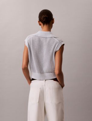 Женские топы Calvin Klein Monogram Crochet Cropped Top — фото 4