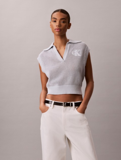Женские топы Calvin Klein Monogram Crochet Cropped Top