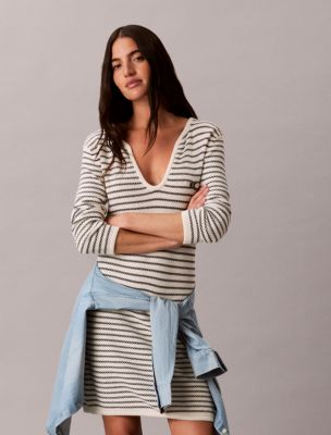 Женские платья Calvin Klein Stripe Rib Mini Dress — фото 5