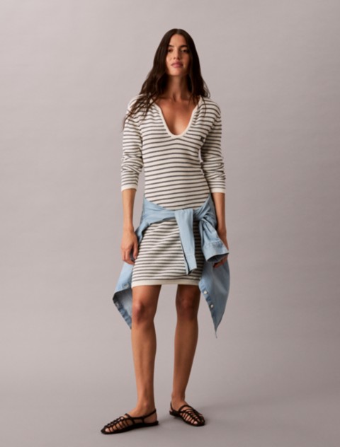 Женские платья Calvin Klein Stripe Rib Mini Dress