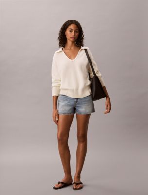 Женские свитеры Calvin Klein Textured Relaxed Polo Sweater — фото 2