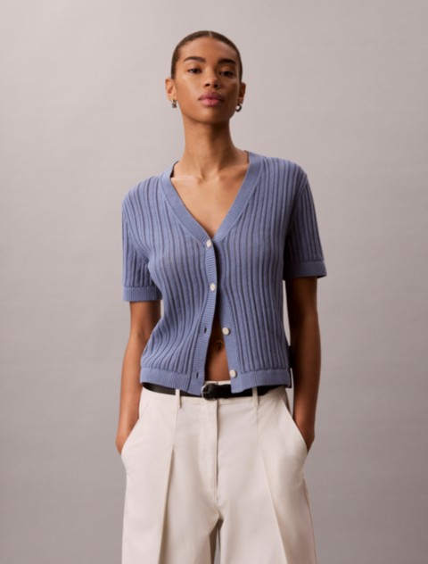 Женские свитеры Calvin Klein Open Stitch Button-Down Sweater