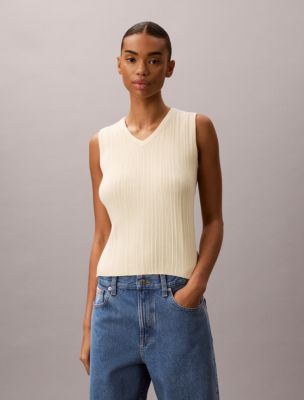 Женские топы Calvin Klein Rib V-Neck Tank Top — фото 3