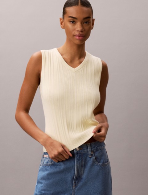 Женские топы Calvin Klein Rib V-Neck Tank Top