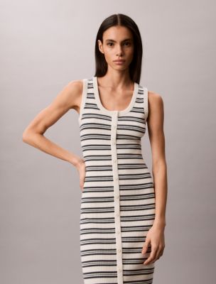 Женские платья Calvin Klein Smooth Cotton Stripe Midi Dress — фото 2