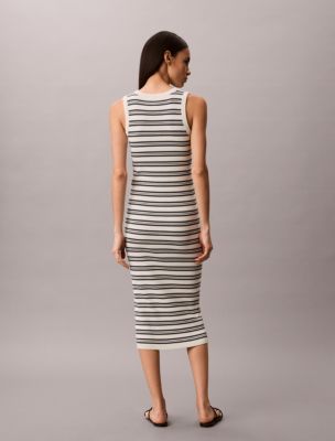 Женские платья Calvin Klein Smooth Cotton Stripe Midi Dress — фото 4