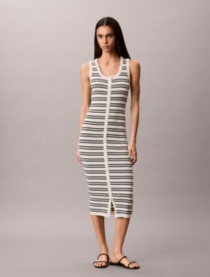 Женские платья Calvin Klein Smooth Cotton Stripe Midi Dress — фото 6
