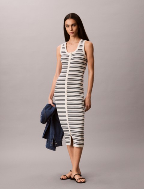 Женские платья Calvin Klein Smooth Cotton Stripe Midi Dress