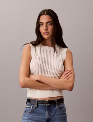 Open Stitch Sweater Tank, Tofu