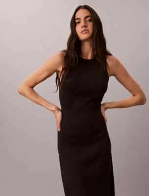Женские платья Calvin Klein Embroidered Monogram Rib Midi Tank Dress — фото 6