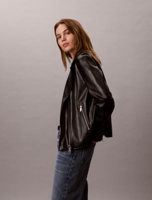 Женские куртки Calvin Klein Faux Leather Moto Jacket — фото 4