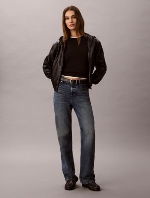 Женские куртки Calvin Klein Faux Leather Hooded Jacket — фото 2