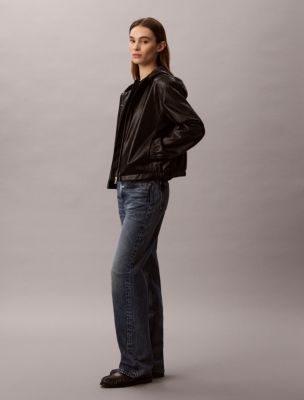 Женские куртки Calvin Klein Faux Leather Hooded Jacket — фото 3