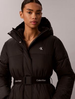 Женская пуховая куртка Calvin Klein средней длины, цвет: Чёрный — фото 2