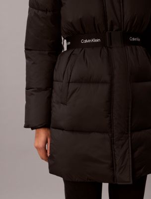 Женская пуховая куртка Calvin Klein средней длины, цвет: Чёрный — фото 6