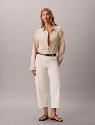 Женские джинсы Calvin Klein Barrel Leg Cropped Pants — фото 6