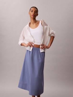 Cotton Poplin Midi Skirt - thumbnail 4