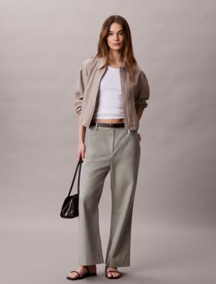 Twill Wide Leg Pants, Shadow