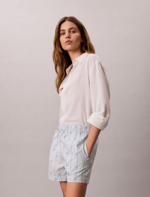 Женские шорты Calvin Klein Cotton Poplin Printed Shorts — фото 6