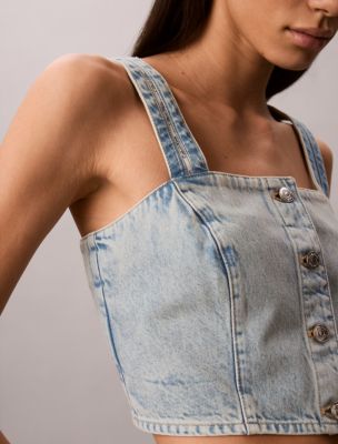 Женские топы Calvin Klein Denim Trucker Tank Top — фото 6