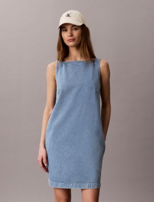 Женские платья Calvin Klein V-Neck Denim Shift Dress — фото 4