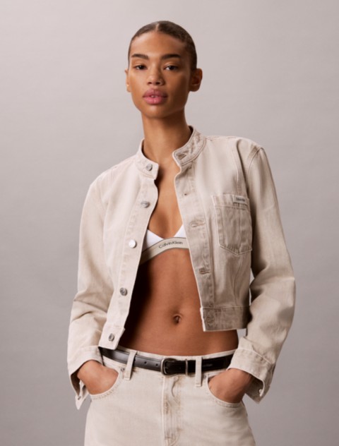 Женские куртки Calvin Klein Cropped Denim Jacket