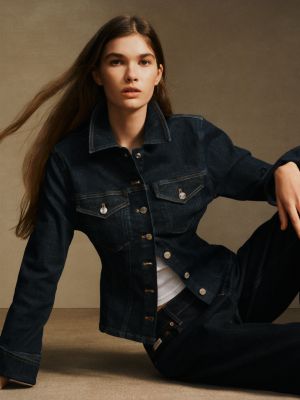 Женские рубашки Calvin Klein Sculpt Denim Trucker Button-Down Shirt — фото 2