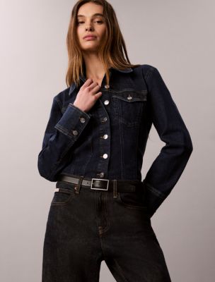 Женские рубашки Calvin Klein Sculpt Denim Trucker Button-Down Shirt — фото 5