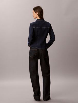 Женские рубашки Calvin Klein Sculpt Denim Trucker Button-Down Shirt — фото 7
