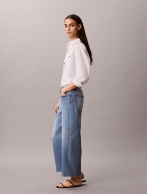 Женские джинсы Calvin Klein Cropped Wide Leg Jeans — фото 5