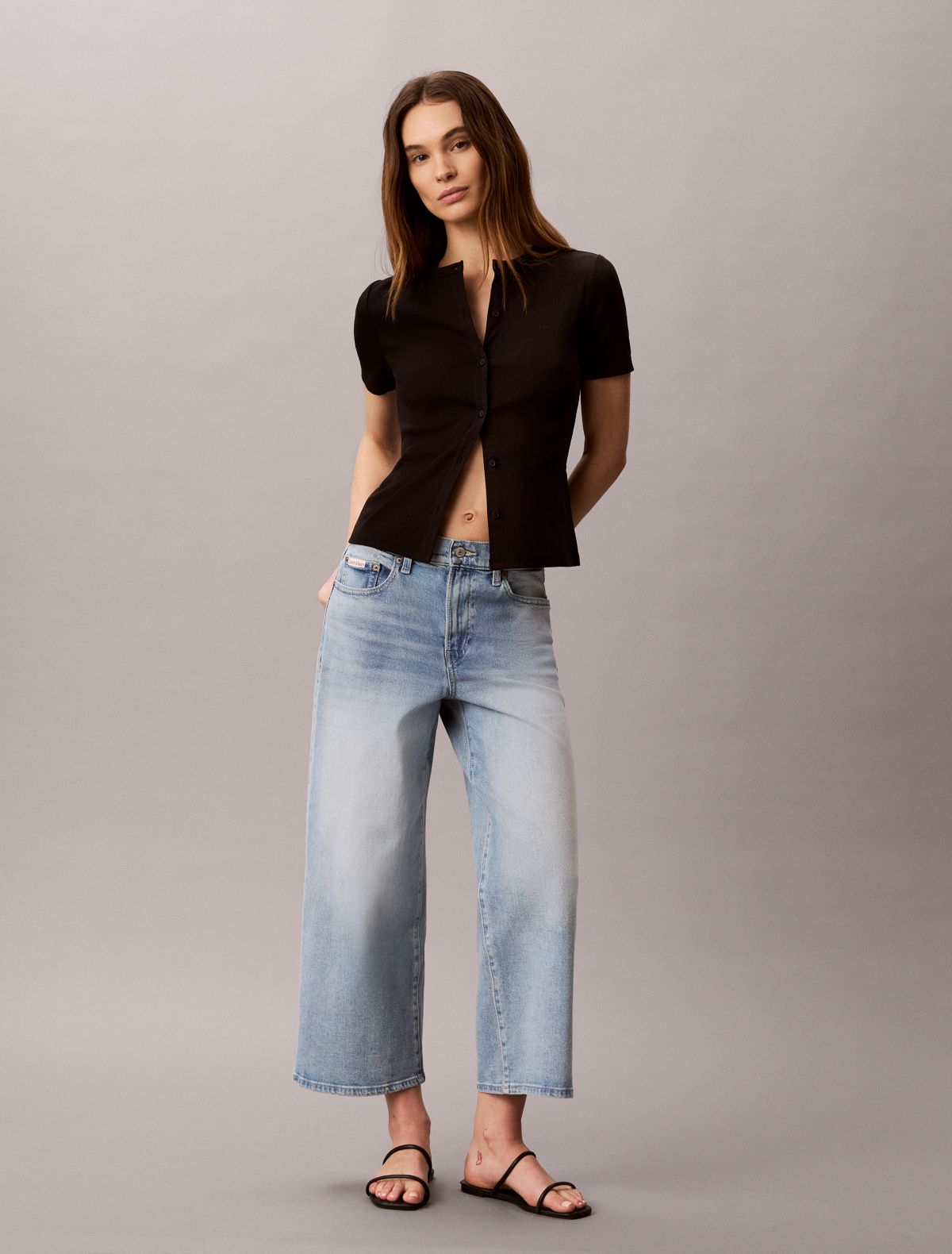 Cropped Wide Leg Jeans
