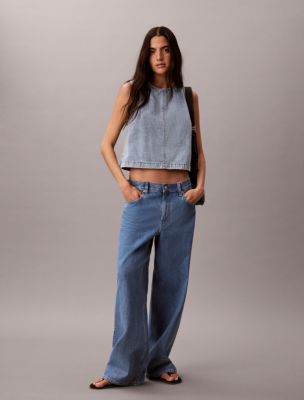 Женские топы Calvin Klein Denim Cropped Shell Top — фото 2