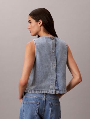 Женские топы Calvin Klein Denim Cropped Shell Top — фото 3