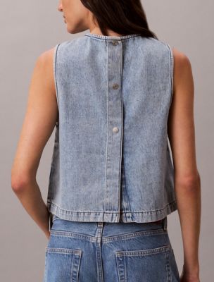 Женские топы Calvin Klein Denim Cropped Shell Top — фото 4