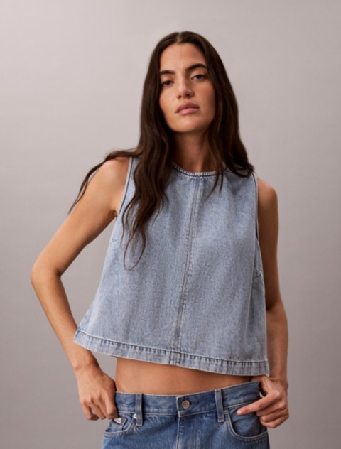 Женские топы Calvin Klein Denim Cropped Shell Top