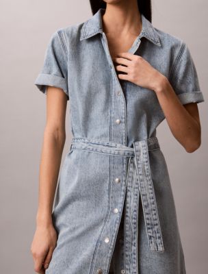 Denim Belted Mini Dress | Calvin Klein