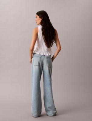 Женские джинсы Calvin Klein Low Rise Baggy, цвет: Мраморный — фото 4