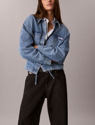 Женские куртки Calvin Klein Utility Cropped Denim Jacket — фото 3