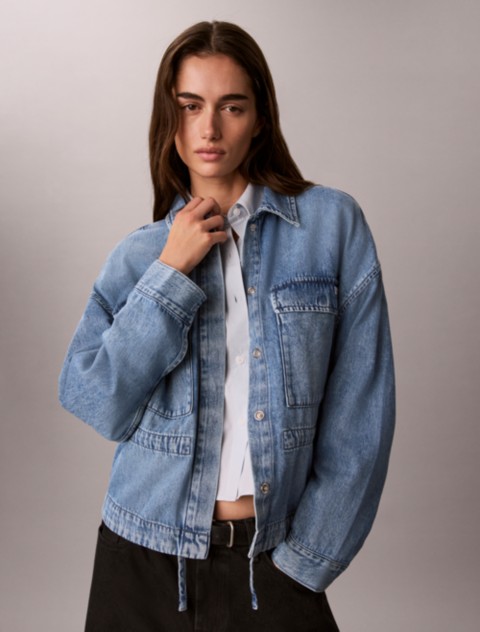 Женские куртки Calvin Klein Utility Cropped Denim Jacket