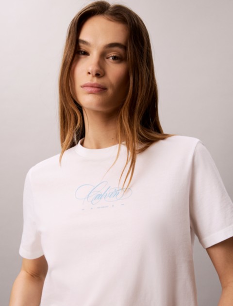 Женские футболки Calvin Klein Calvin Script Logo Classic Tee